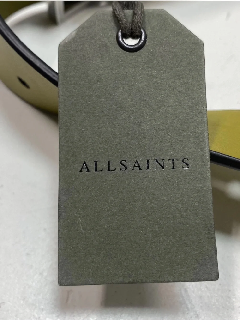 All Saints Olive Green Leather Crossbody with Silver-Tone Lock